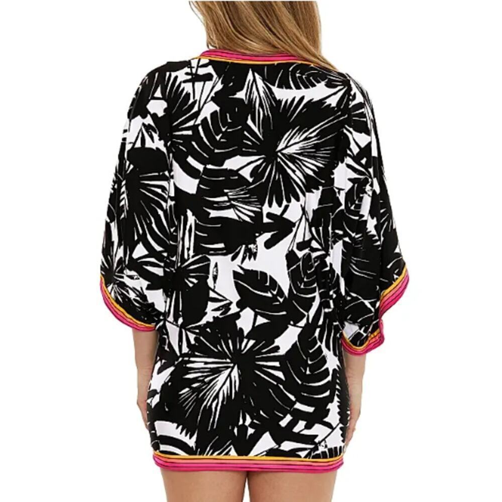 Trina Turk Women's Black Vanilla Lennox Printed Swim Dress Size L - Picture 2 of 8